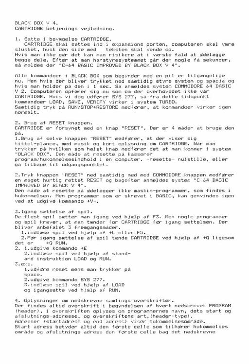 BlackBox v4 Betjenings vejledning