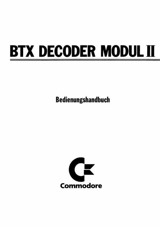 BTX Decoder Modul II Bedienungshandbuch