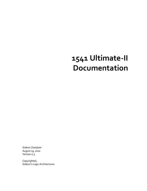 1541 Ultimate-II Documentation