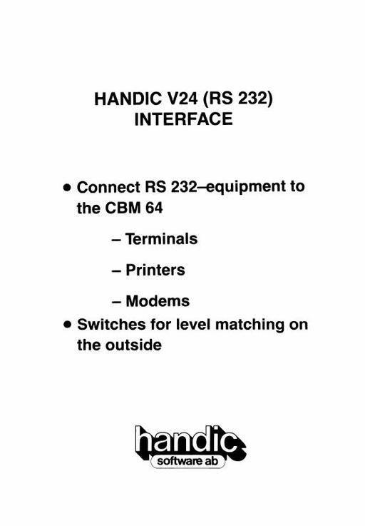 Handic v24 (RS232) Interface