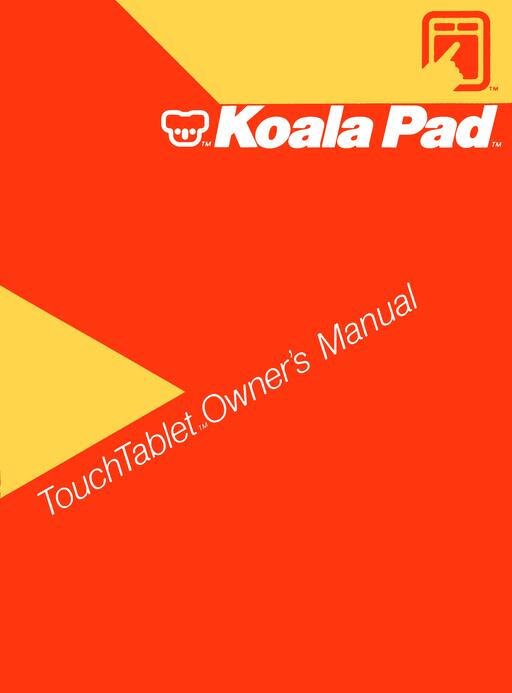 KoalaPad TouchTablet Owner's Manual