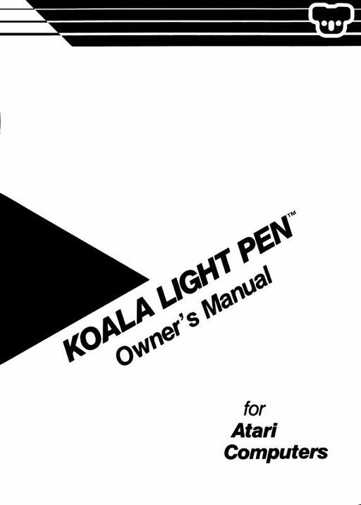 Koala Light Pen Owner's Manual for Atari