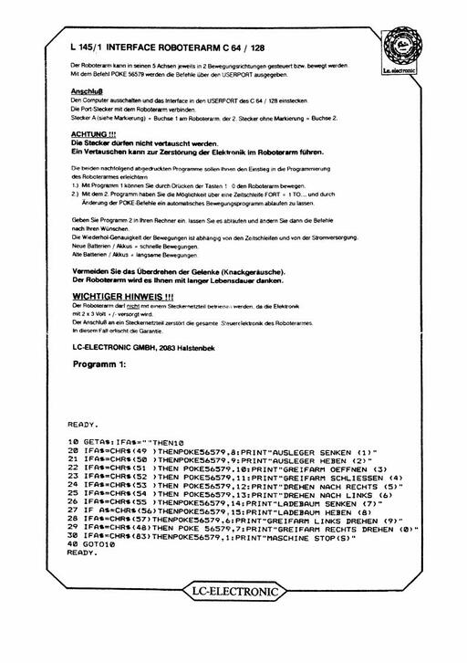 L145-1 Interface Robotarm-SVI-2000