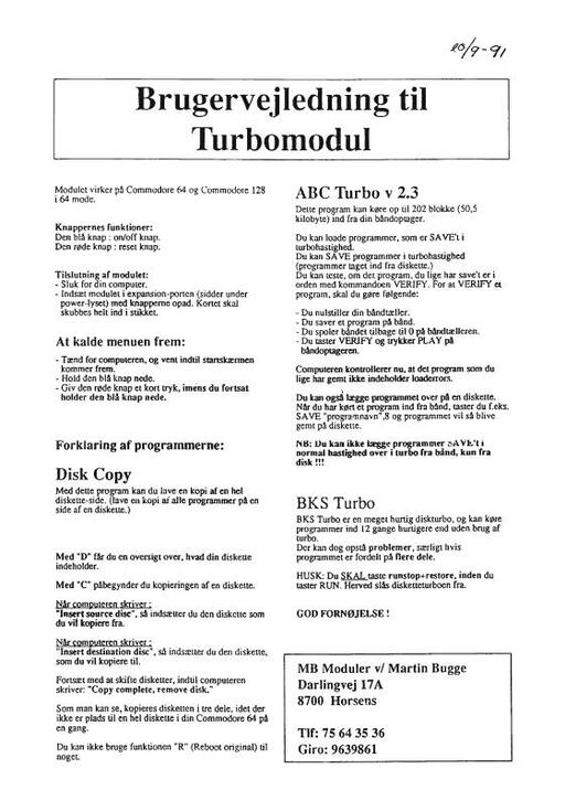 Brugervejledning til 3-i-1 Turbomodul