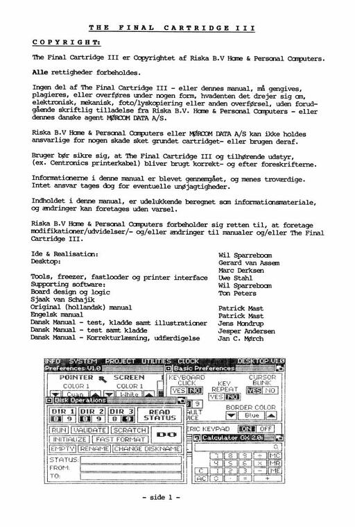 The Final Cartridge III Instruction Manual