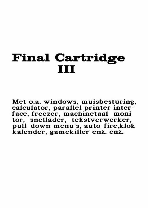 The Final Cartridge III Manual
